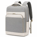 Sac à dos 32 x 16 x 42 cm en polyester gris et blanc à compartiments pour quotidien