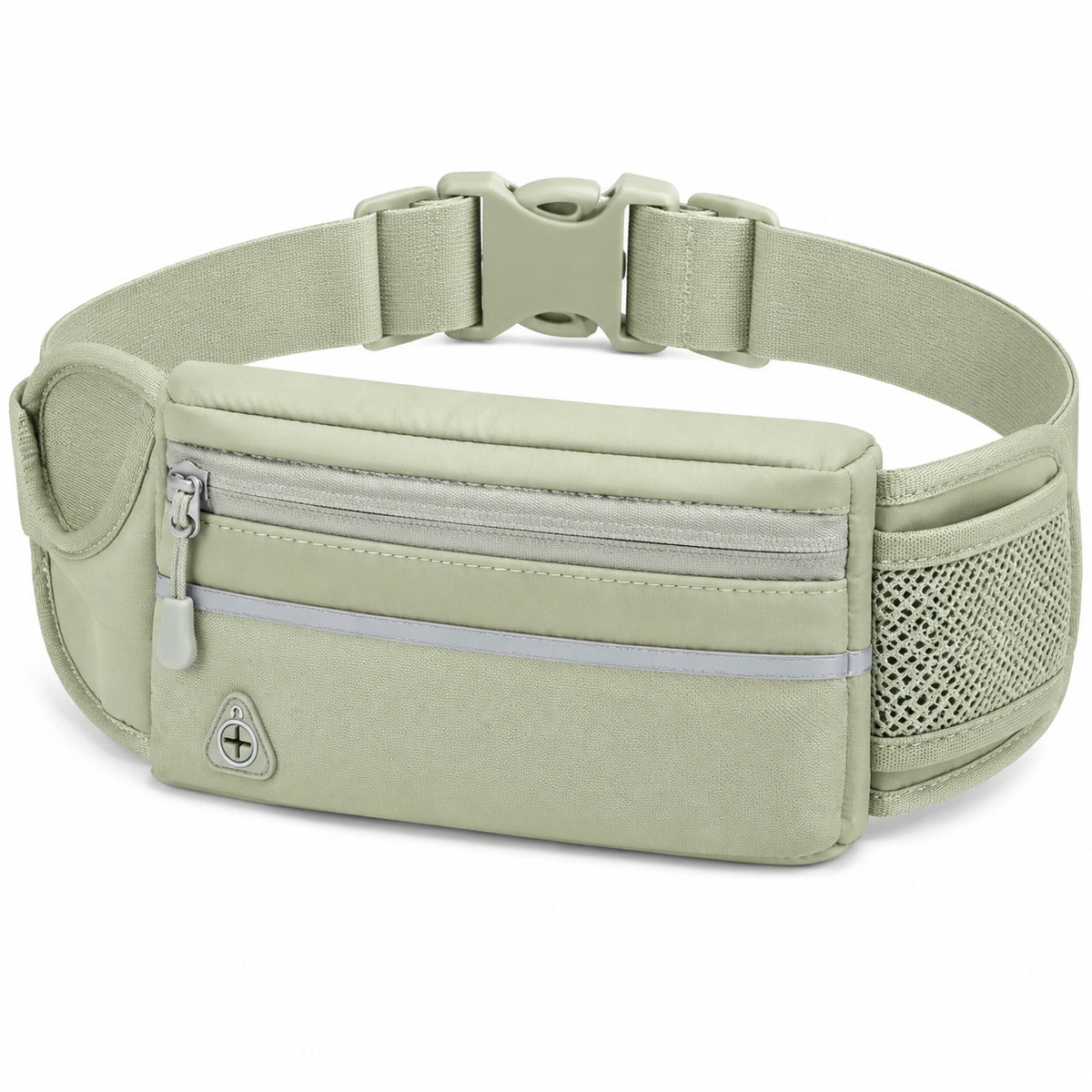Sac banane 20 x 4 x 12 cm en textile vert sauge avec ceinture réglable