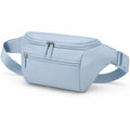 Sac banane 30 x 15 x 8 cm en tissu synthétique bleu clair - rangement zippé ajustable