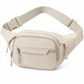 Sac banane format compact en textile synthétique beige - rangement zippé ajustable