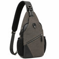 Sac bandoulière 18 x 8 x 32 cm gris noir en textile avec poches zippées