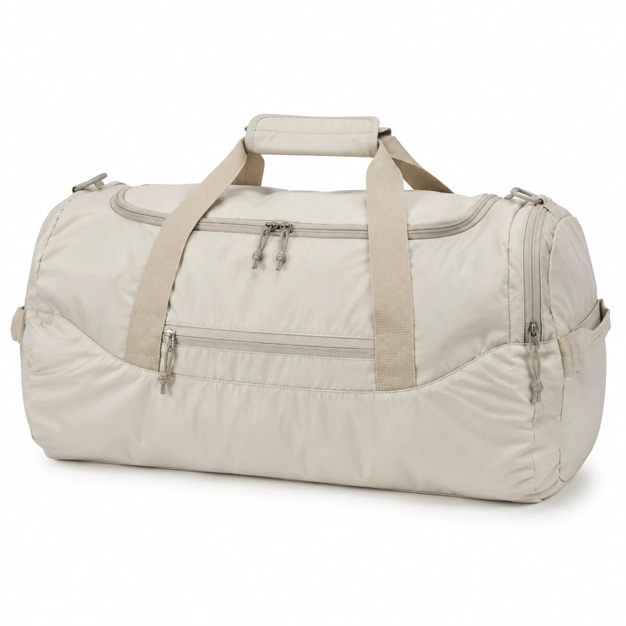 Sac de voyage 50 cm en tissu synthétique beige avec compartiments zippés