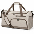 Sac de voyage 50 x 25 x 30 cm en textile beige et marron avec bandoulière réglable