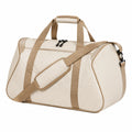 Sac de voyage 50 x 25 x 30 cm en matière synthétique crème matelassé à bandoulière